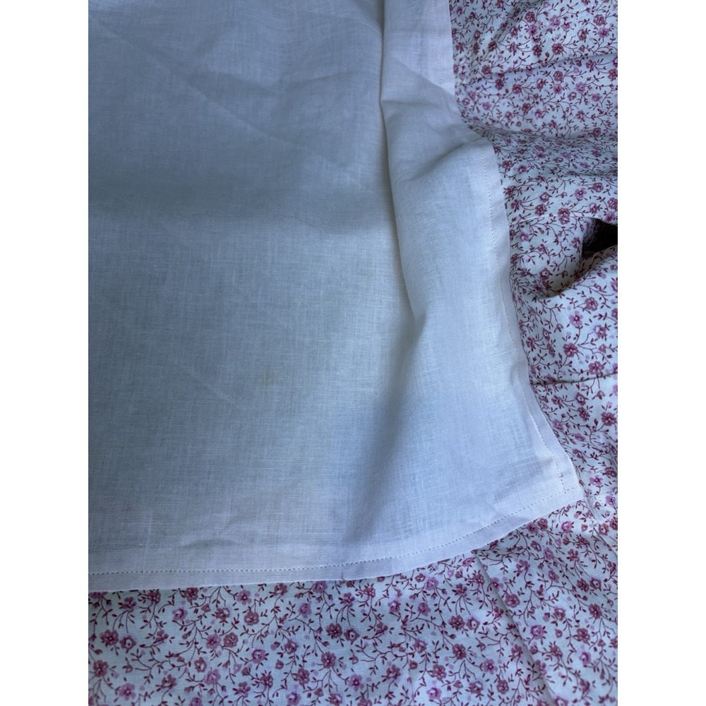 Girls Pink Calico Ditzy Floral Print Crib Skirt Shabby Chic Cottagecore Feminine - Picture 10 of 14